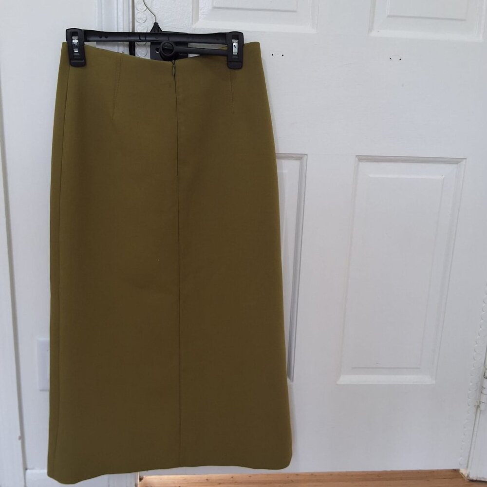Karen Millen khaki midi skirt size 2 new with tags - Picture 3 of 3